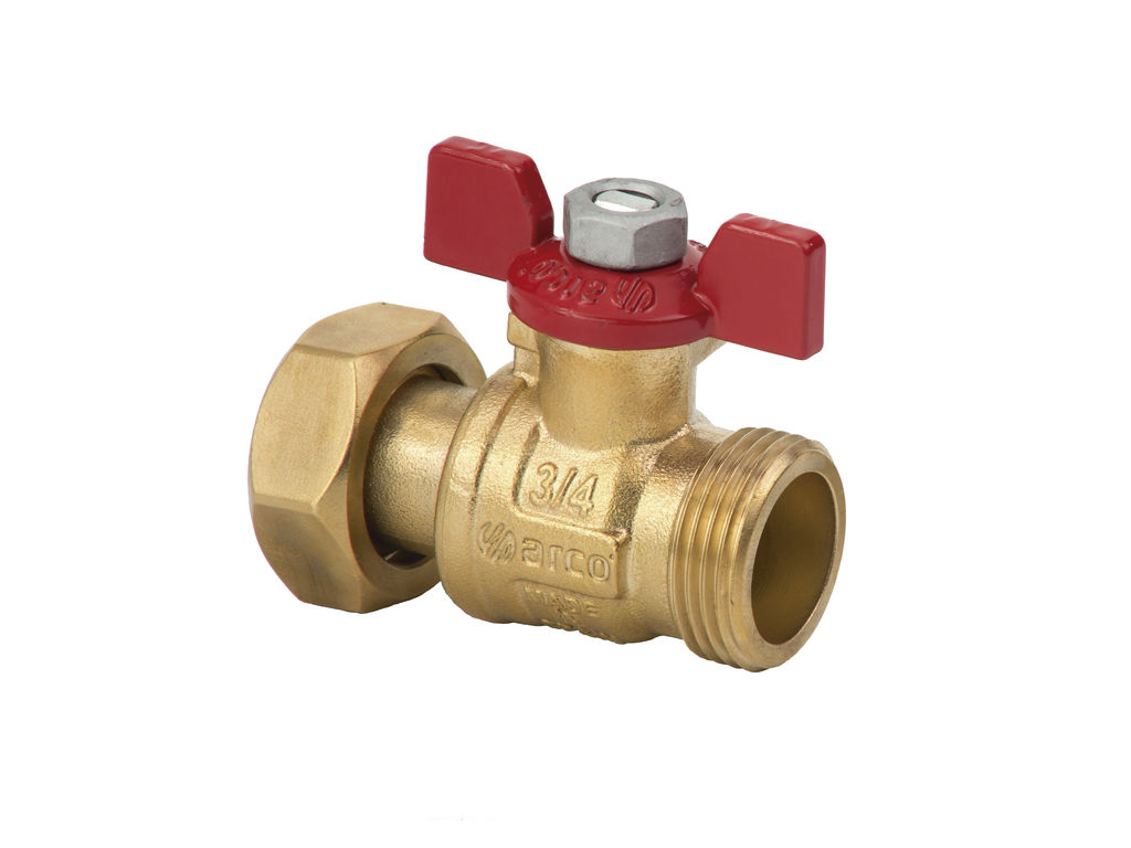 Кран шаровый с накидной гайкой, ручка Turia ARCO